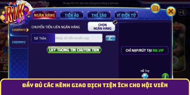 Đầy đủ các kênh giao dịch tiện ích cho hội viên